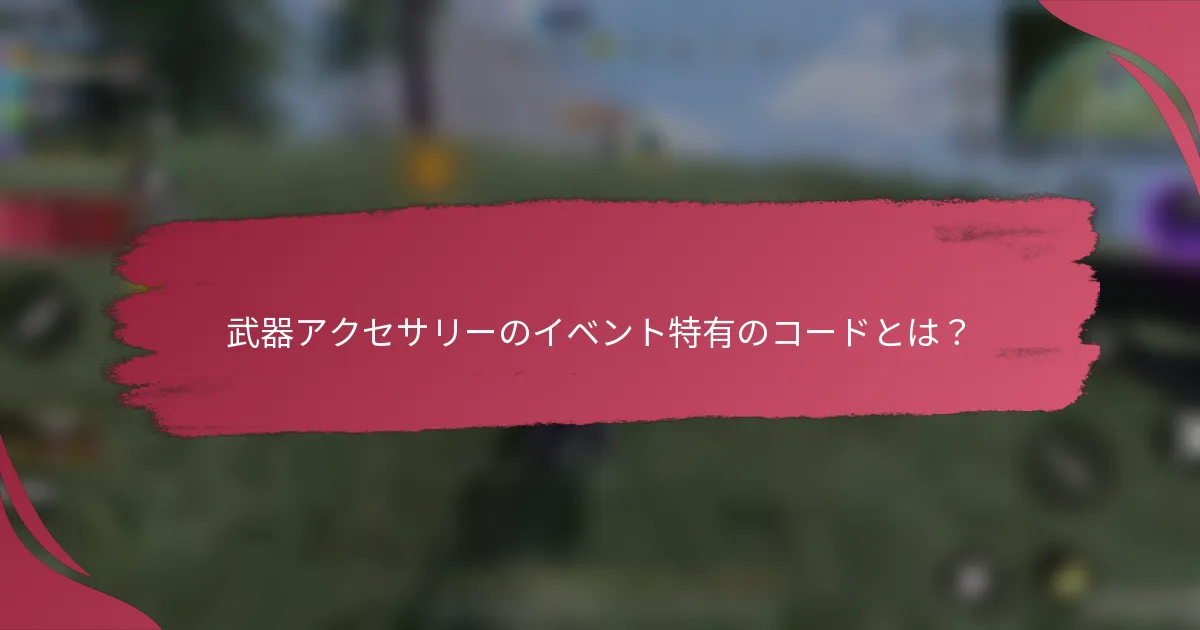 武器アクセサリーのイベント特有のコードとは?