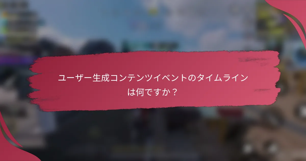 ユーザー生成コンテンツイベントのタイムラインは何ですか?